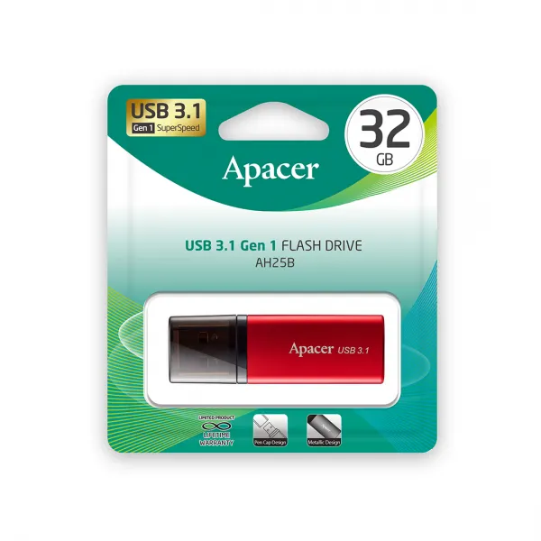 USB-накопитель Apacer AH25B 32GB Красный купить с доставкой