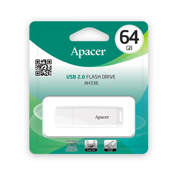 USB-накопитель Apacer AH336 64GB Белый купить с доставкой