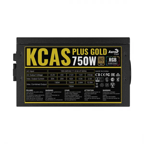 Блок питания Aerocool KCAS PLUS GOLD 750W RGB купить с доставкой