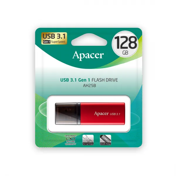 USB-накопитель Apacer AH25B 128GB Красный купить с доставкой