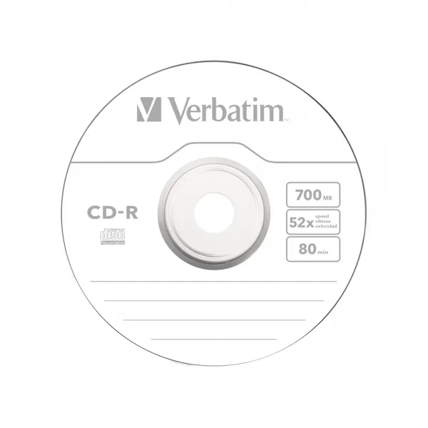 Диск CD-R Verbatim (43351) 700MB 50штук Незаписанный купить с доставкой