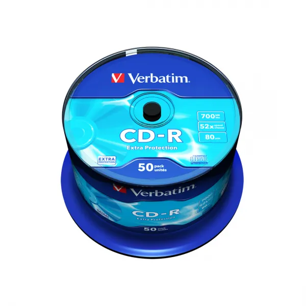 Диск CD-R Verbatim (43351) 700MB 50штук Незаписанный купить с доставкой