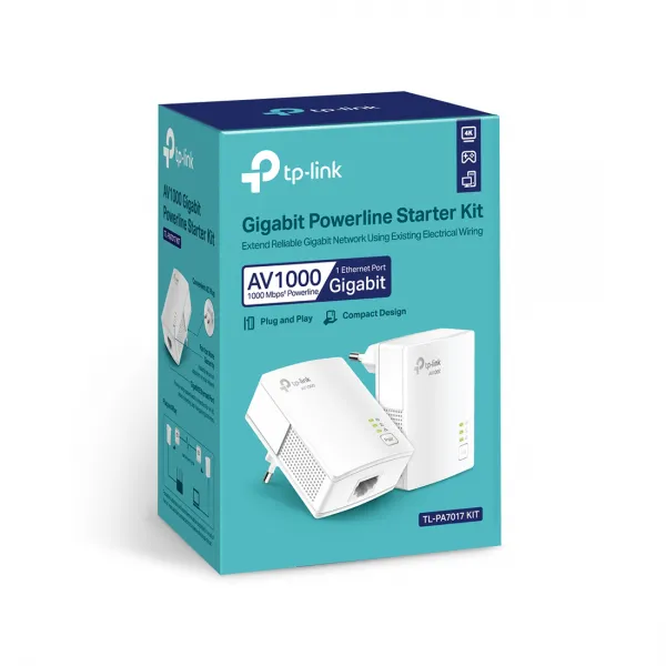 Комплект Powerline адаптеров TP-Link TL-PA7017 KIT купить с доставкой