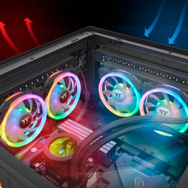 Кулер для компьютерного корпуса Thermaltake SWAFAN 12 RGB Radiator Fan TT Premium Edition (3-Fan Pac купить с доставкой