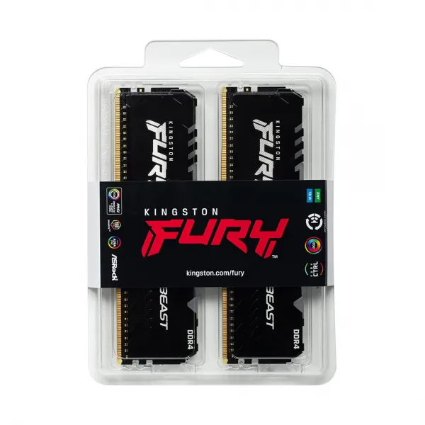 Комплект модулей памяти Kingston FURY Beast RGB KF436C18BWAK2/32 DDR4 32GB (Kit 2x16GB) 3600MHz купить с доставкой