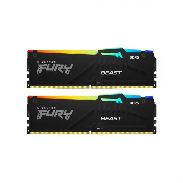 Комплект модулей памяти Kingston FURY Beast RGB KF556C40BBAK2-32 DDR5 32GB (Kit 2x16GB) 5600MHz купить с доставкой