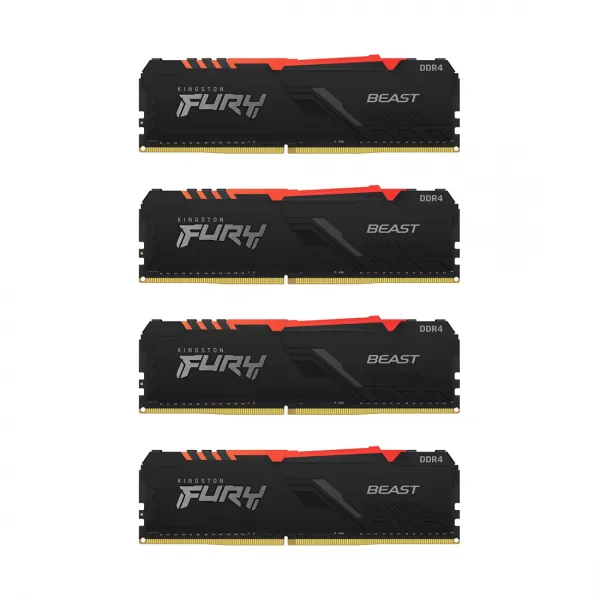 Комплект модулей памяти Kingston FURY Beast RGB KF432C16BBAK4/128 DDR4 128GB (Kit 4x32GB) 3200M купить с доставкой