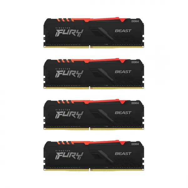 Комплект модулей памяти Kingston FURY Beast RGB KF436C18BBAK4/128 DDR4 128GB (Kit 4x32GB) 3600MHz купить с доставкой