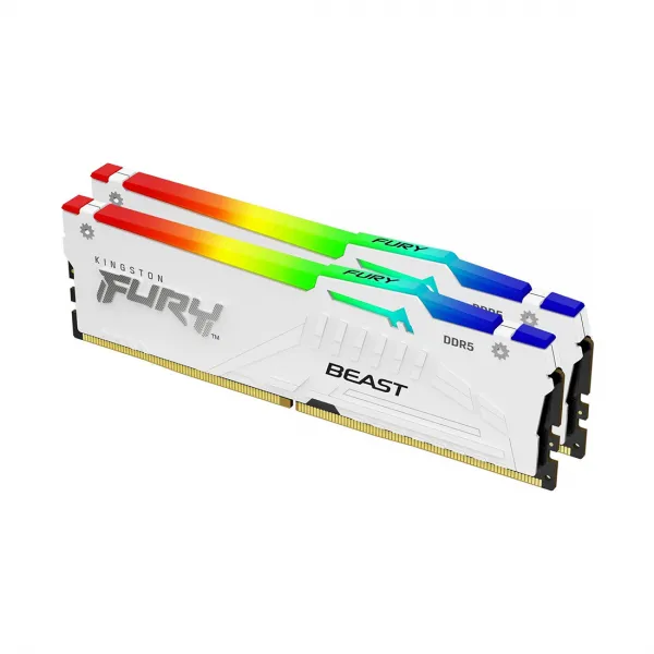 Комплект модулей памяти Kingston FURY Beast White RGB XMP KF552C40BWAK2-32 DDR5 32GB (Kit 2x16GB) 56 купить с доставкой