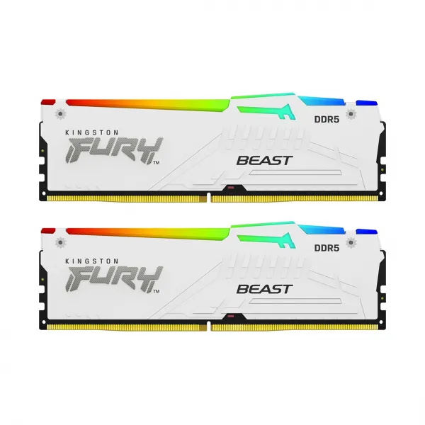 Комплект модулей памяти Kingston FURY Beast White RGB XMP KF552C40BWAK2-32 DDR5 32GB (Kit 2x16GB) 56 купить с доставкой