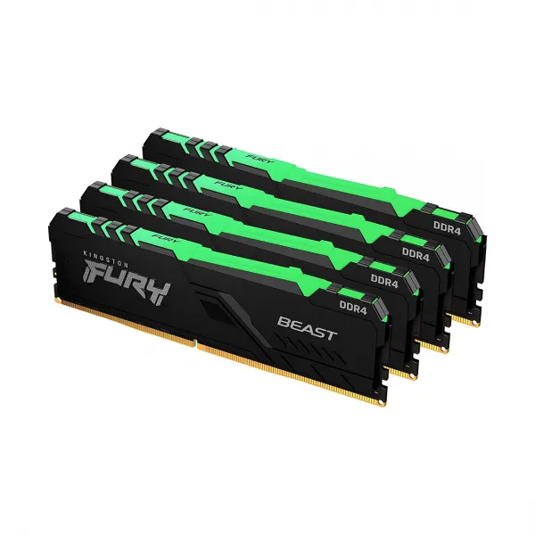 Комплект модулей памяти Kingston FURY Beast Black RGB KF436C17BBAK4/32 DDR4 32GB (Kit 4x8GB) 3600MHz купить с доставкой