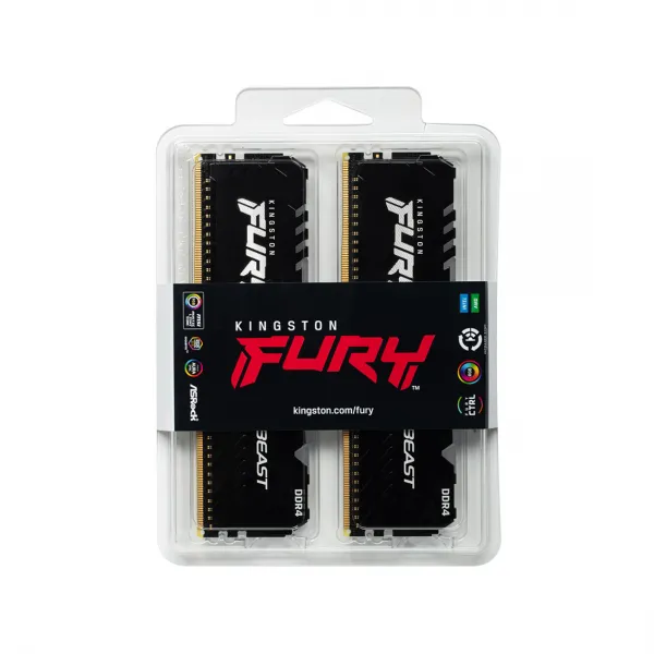 Комплект модулей памяти Kingston FURY Beast Black RGB KF432C16BBAK2/32 DDR4 32GB (Kit 2x16GB) 3200MH купить с доставкой