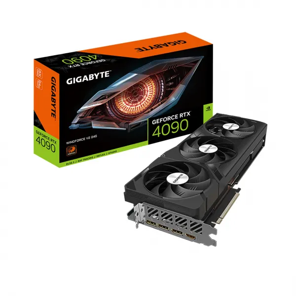 Видеокарта Gigabyte (GV-N4090WF3V2-24GD) RTX4090 WINDFORCE 24G купить с доставкой