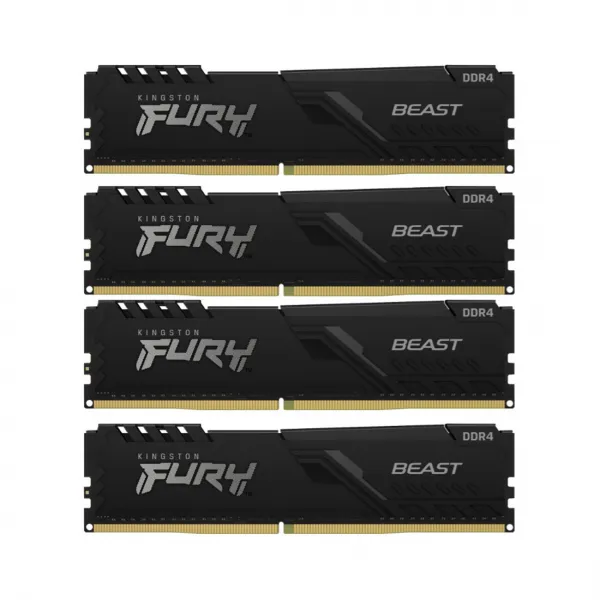 Комплект модулей памяти Kingston Fury Beast KF432C16BB1K4/64 DDR4 64GB (Kit 4x16GB) 3200MHz купить с доставкой