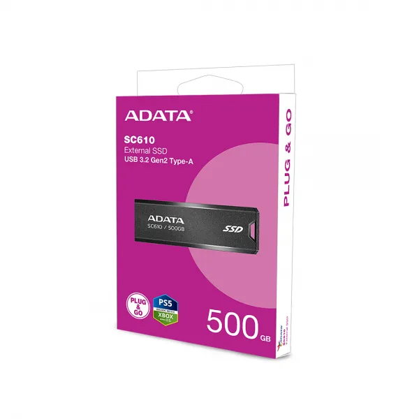 Внешний SSD диск ADATA 500GB SC610 Черный купить с доставкой