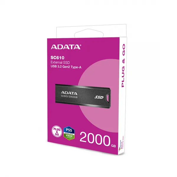 Внешний SSD диск ADATA 2TB SC610 Черный купить с доставкой