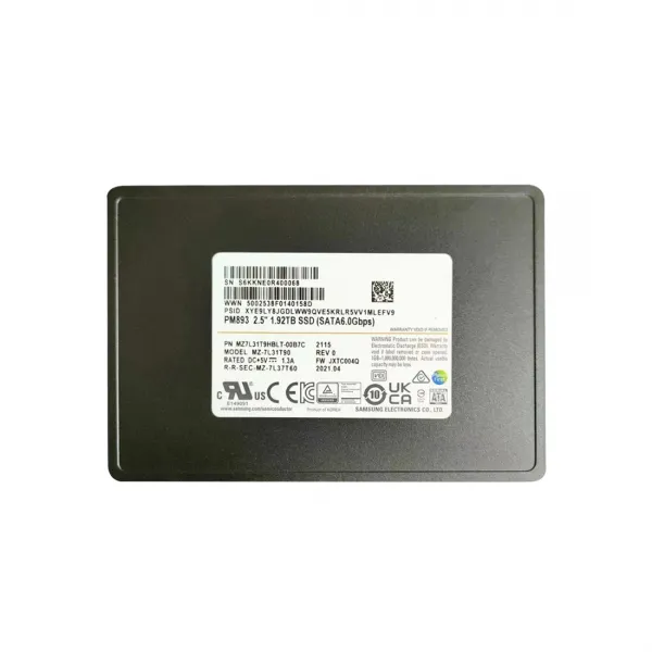 Твердотельный накопитель SSD Samsung PM893 1.92TB SATA MZ7L31T9HBLT-00B7C купить с доставкой