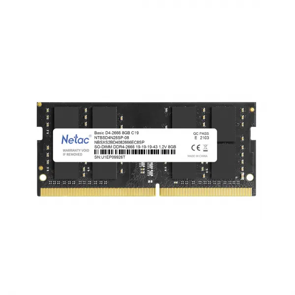 Модуль памяти для ноутбука Netac NTBSD4N32SP-08 DDR4 8GB <PC4-25600/3200MHz> купить с доставкой