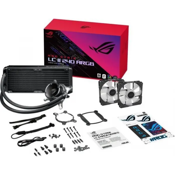 Водяное охлаждение CPU Asus ROG STRIX LC II 240 ARGB 120mm Liquid CPU Cooler, 2 x 12cm PWM Fan, ARGB купить с доставкой