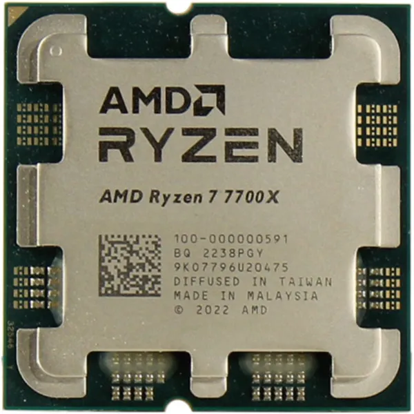 Процессор AMD Ryzen 7 7700X 4,5Гц (5,4ГГц Turbo) Zen4 8-ядер 16-потоков, 8MB L2, 32MB L3, 105W-142W, AM5 100-100000591WOF купить с доставкой