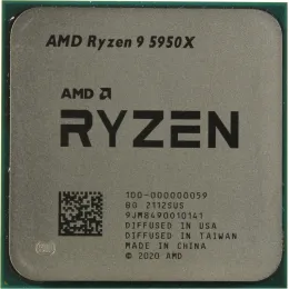 Процессор AMD Ryzen 9 5950X 3,4Гц (4,9ГГц Turbo) AM4, 7nm, 16/32, 3Mb L3 64Mb, 105W, OEM