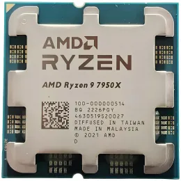 Процессор AMD Ryzen 9 7950X 4,5Гц (5,7ГГц Turbo) Zen4 16-ядер 32-потоков, 16MB L2, 64MB L3, 170W-230W, AM5, OEM, 100-000000514