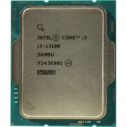 CPU Intel Core i3-13100 Base 3,4GHz(EC), Performance 4,5GHz(PC), Max Turbo 4,5GHz, Cache 12Mb, 4/8 Raptor Lake, UHD-графика Intel® 730, Base TDP 60W, Turbo TDP 89W, FCLGA1700 w/o cooler, OEM (CM8071505092202)