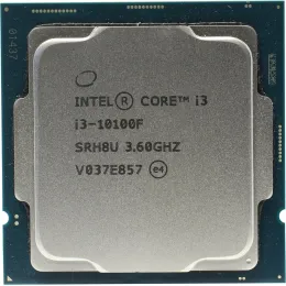 CPU Intel Core i3-10100F 3,6GHz (4,3GHz) 6Mb 4/8 Core Comet Lake 65W FCLGA1200 Tray (CM8070104291318)