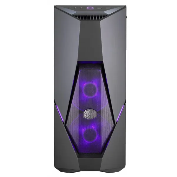 Корпус CoolerMaster MasterBox K500 ARGB (MCB-K500D-KGNN-S02), ATX/mATX/Mini-ITX, 7 cлотов расширения, 6 отсеков для дисков x 3.5"/2.5", 2xUSB 3.2, предустановленный вентилятор 2x120мм ARGB спереди, 1x120 мм сзади, Без Б/П, Цвет: Черный купить с доставкой