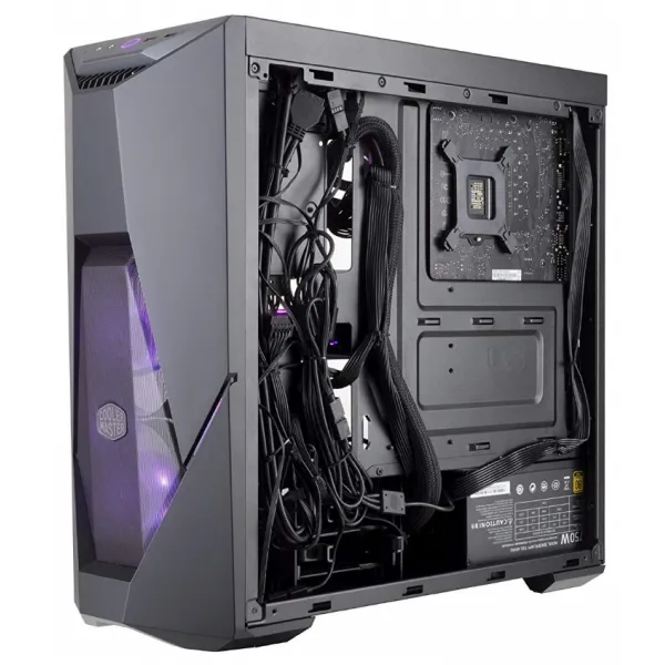 Корпус CoolerMaster MasterBox K500 ARGB (MCB-K500D-KGNN-S02), ATX/mATX/Mini-ITX, 7 cлотов расширения, 6 отсеков для дисков x 3.5"/2.5", 2xUSB 3.2, предустановленный вентилятор 2x120мм ARGB спереди, 1x120 мм сзади, Без Б/П, Цвет: Черный купить с доставкой