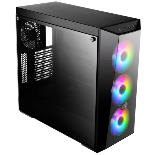 Корпус CoolerMaster MasterBox  LITE 5 ARGB (MCW-L5S3-KGNN-05), ATX/mATX/Mini-ITX, 7 cлот расширения, 2 отсека для дисков x 3.5"(2.5"), 2xUSB 3.2, предустановленный вентилятор сзади 120мм x3, спереди 120мм x3 Черный. с контроллером ARGB купить с доставкой