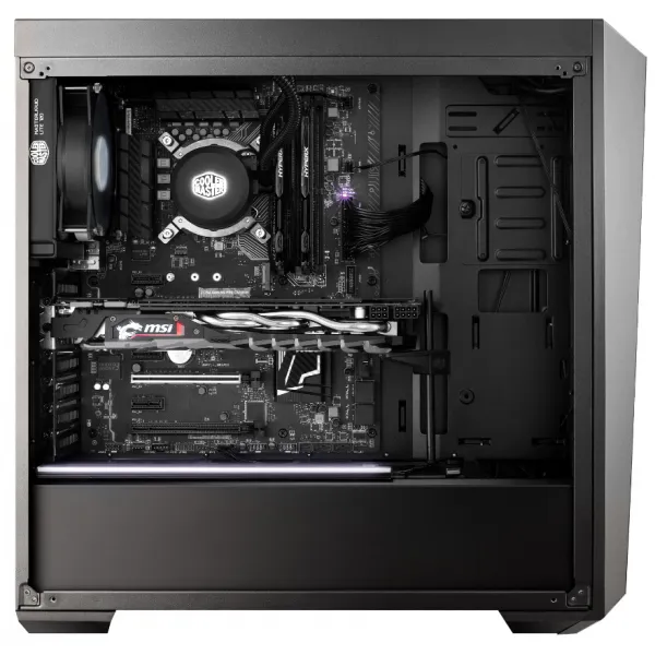 Корпус CoolerMaster MasterBox  LITE 5 ARGB (MCW-L5S3-KGNN-05), ATX/mATX/Mini-ITX, 7 cлот расширения, 2 отсека для дисков x 3.5"(2.5"), 2xUSB 3.2, предустановленный вентилятор сзади 120мм x3, спереди 120мм x3 Черный. с контроллером ARGB купить с доставкой