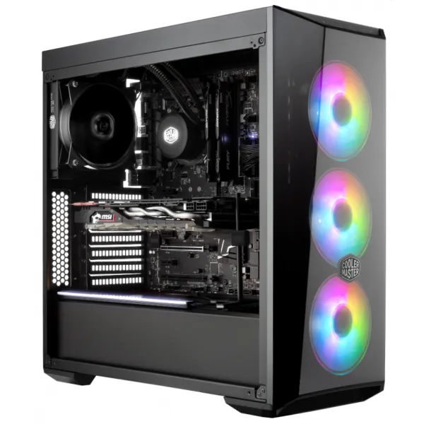 Корпус CoolerMaster MasterBox  LITE 5 ARGB (MCW-L5S3-KGNN-05), ATX/mATX/Mini-ITX, 7 cлот расширения, 2 отсека для дисков x 3.5"(2.5"), 2xUSB 3.2, предустановленный вентилятор сзади 120мм x3, спереди 120мм x3 Черный. с контроллером ARGB купить с доставкой