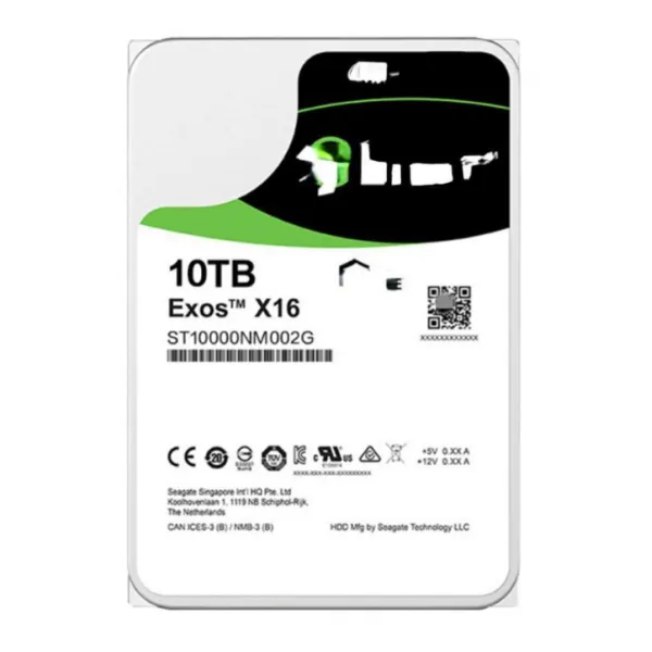 Корпоративный жесткий диск 10Tb Seagate Enterprise EXOS X16 3.5 7200rpm 256Mb SAS12Gb/s 3.5" ST10000NM002G купить с доставкой