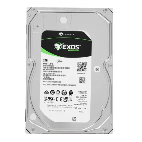 Корпоративный жесткий диск 2Tb Seagate Enterprise EXOS 7E10 SATA3 3.5" 256Mb 7200rpm ST2000NM000B купить с доставкой