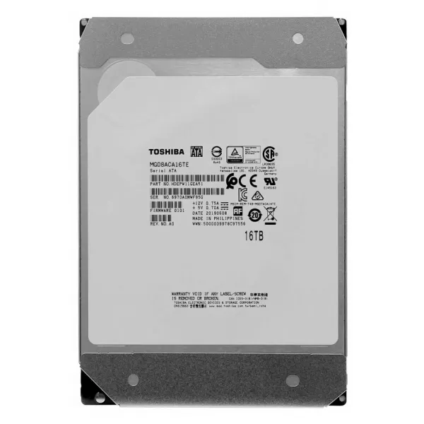 Корпоративный Жесткий Диск HDD 16Tb TOSHIBA Enterprise SATA 6Gb/s 7200rpm 512Mb 3.5" MG08ACA16TE купить с доставкой