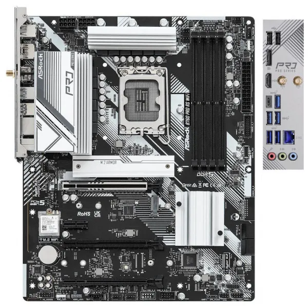 Материнская плата ASRock B760 PRO RS WIFILGA1700 4xDDR5 4xSATA RAID 2xM.2 HDMI DP eDP ATX купить с доставкой