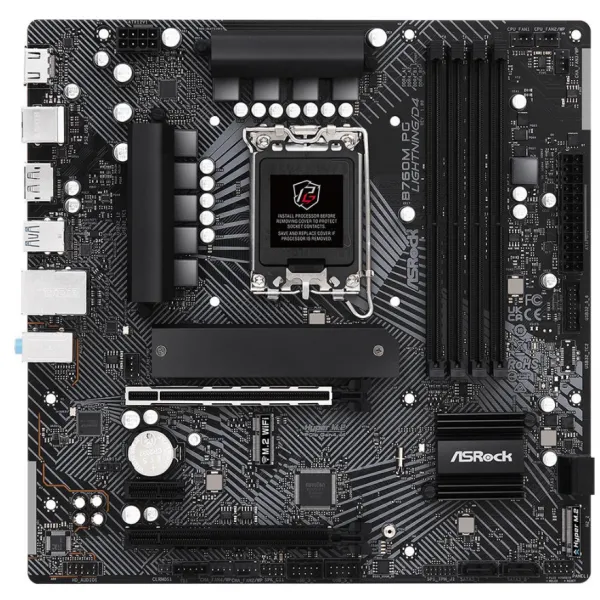 Материнская плата ASRock B760M PG LIGHTNING/D4 LGA1700 4xDDR4 4xSATA 2xM.2 HDMI DP mATX купить с доставкой