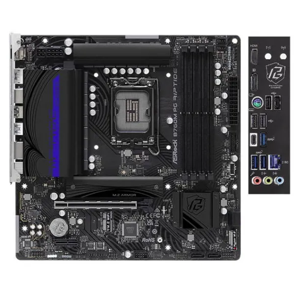 Материнская плата ASRock B760M PG RIPTIDE LGA1700 4xDDR5 4xSATA RAID 2xM.2 HDMI DP mATX купить с доставкой