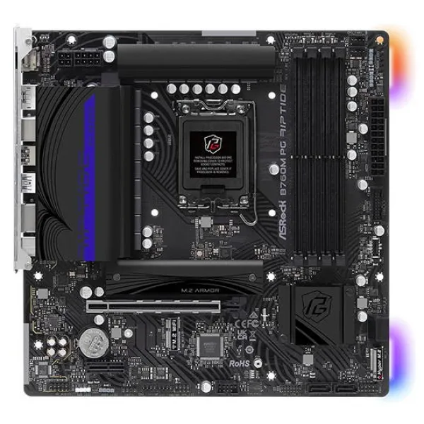 Материнская плата ASRock B760M PG RIPTIDE LGA1700 4xDDR5 4xSATA RAID 2xM.2 HDMI DP mATX купить с доставкой