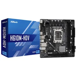 Материнская плата ASRock H610M-HDV LGA1700 2xDDR4 4xSATA D-Sub HDMI DP mATX