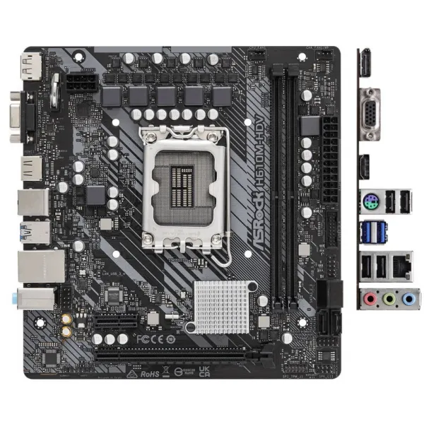 Материнская плата ASRock H610M-HDV LGA1700 2xDDR4 4xSATA D-Sub HDMI DP mATX купить с доставкой