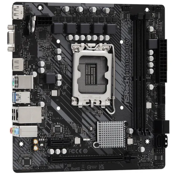 Материнская плата ASRock H610M-HDV LGA1700 2xDDR4 4xSATA D-Sub HDMI DP mATX купить с доставкой