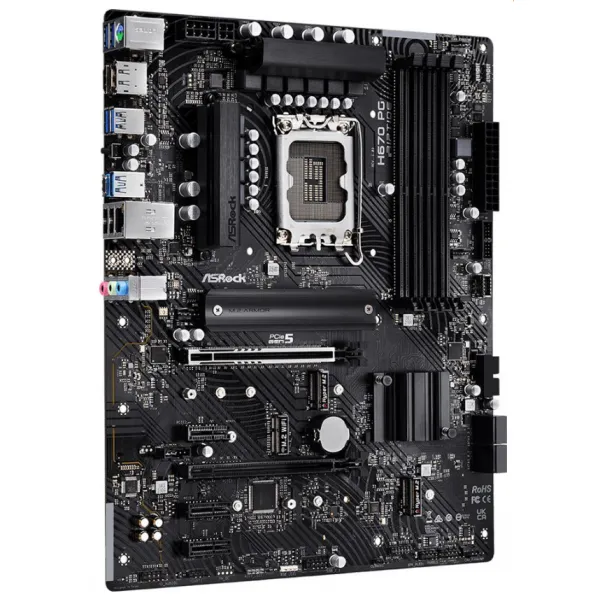 Материнская плата ASRock H670 PG RIPTIDE LGA1700 4xDDR4 4xSATA RAID 3xM.2 HDMI DP ATX купить с доставкой