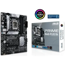 Материнская плата ASUS PRIME B660-PLUS D4, LGA1700 4xDDR4 4xSATA3 3xM.2 RAID D-Sub HDMI DP ATX