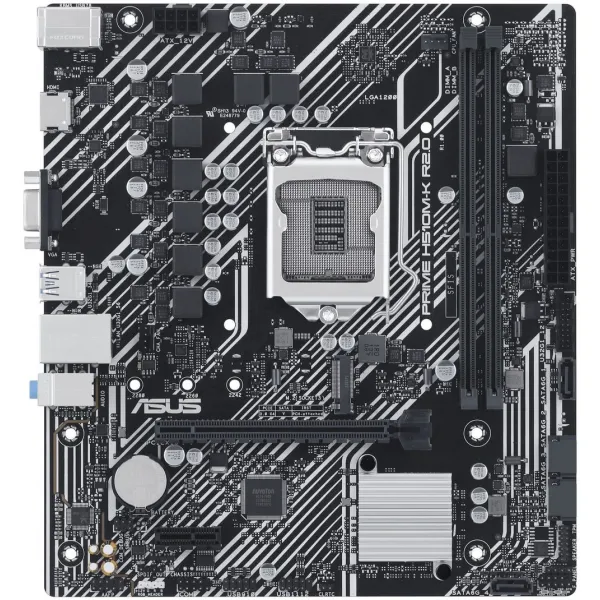 Материнская плата ASUS PRIME H510M-K R2.0 LGA1200 2xDDR4 4xSATA3 1xM.2 D-Sub HDMI mATX купить с доставкой