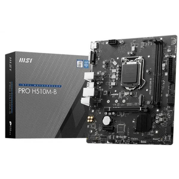 Материнская плата MSI PRO H510M-B LGA1200 iH510 2xDDR4 4xSATA3 1xM.2 VGA HDMI mATX купить с доставкой