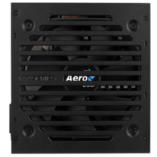 Блок питания, AeroCool, VX PLUS 500, 500W, ATX, (230V None-PFC), 20+4 pin, 4+4pin, 3Sata, 3Molex, 1FDD, 1PCI-E 6 pin, Вентилятор 12 см, Кабель питания, Чёрный купить с доставкой