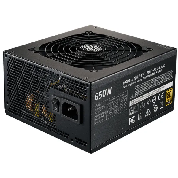 Блок питания Cooler Master MWE GOLD 650 V2 650W Non Modular, Active PFC, вент.12 см 80+ GOLD MPE-6501-ACAAG-EU купить с доставкой