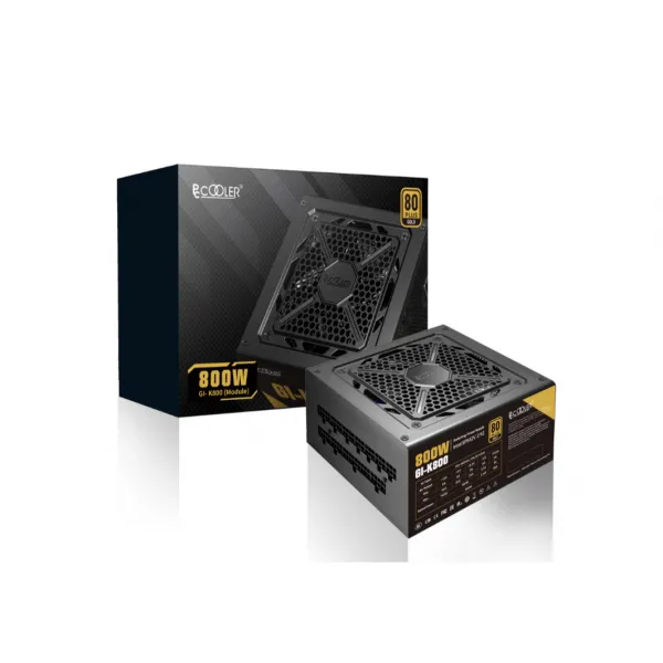 Блок питания PCCooler GI-K800, 800W, Full Modular, 80+ GOLD, Fan 120mm, GI-K800 купить с доставкой